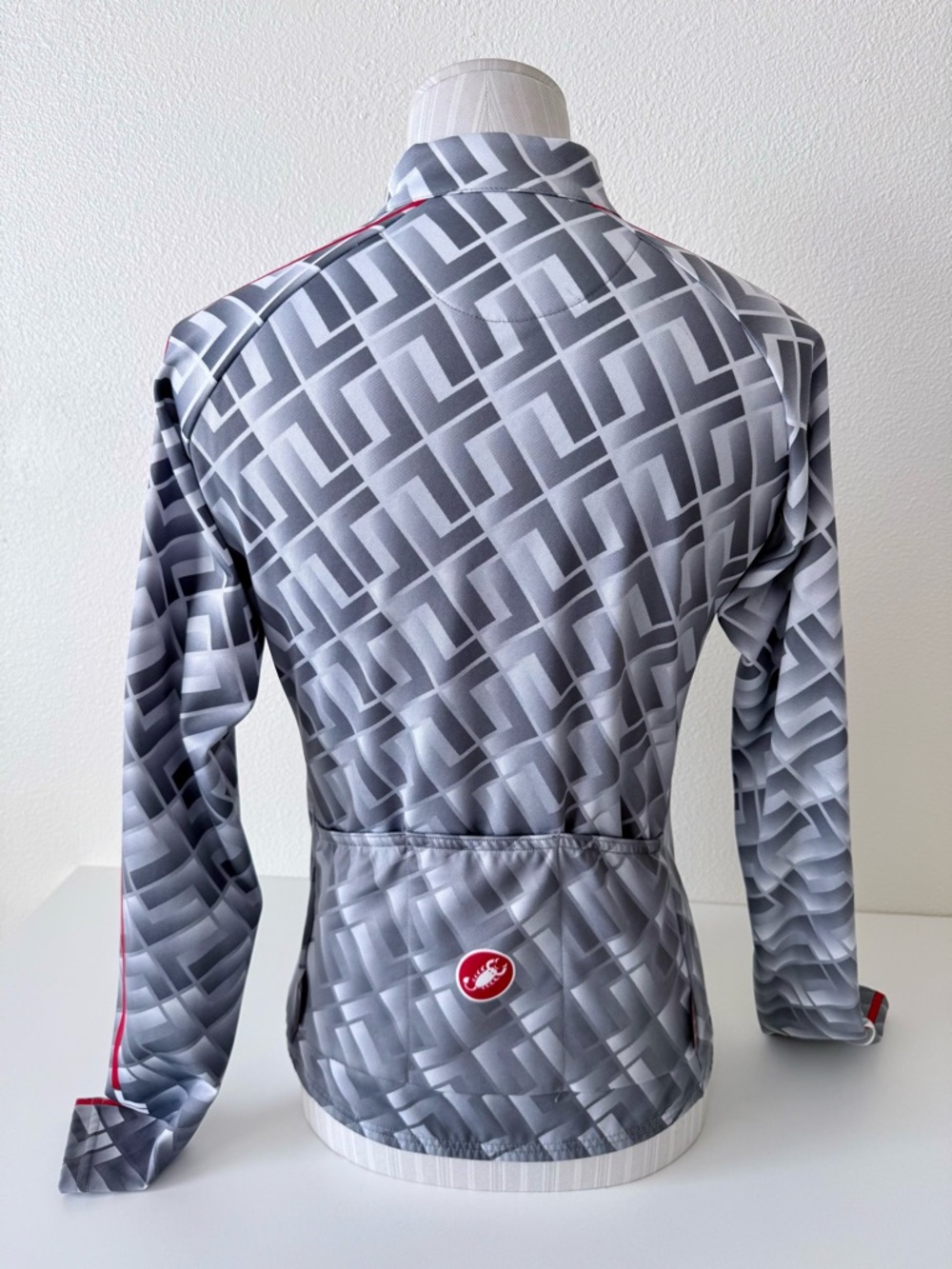 Vintage Castelli Thermal Fleece Cycling Jersey - Women’s Small - Gray Geometric - Picture 4 of 15